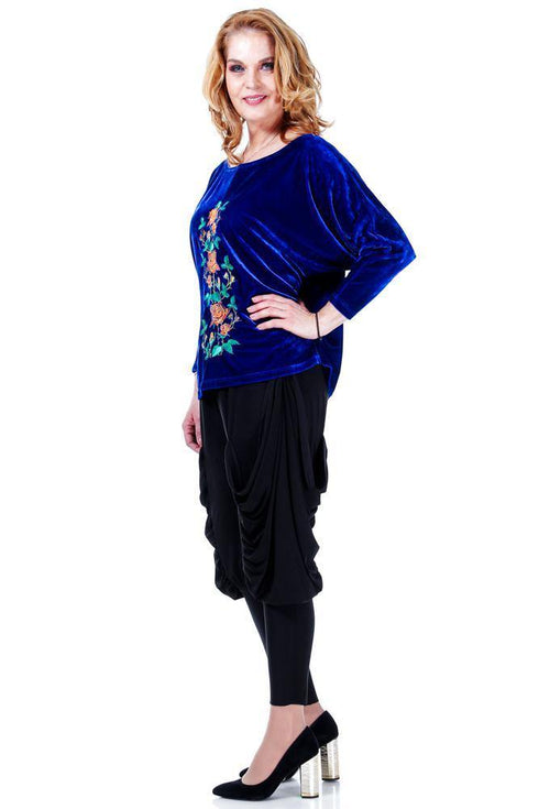 Bluza catifea albastra Liza Panait Liza Panait Online Boutique