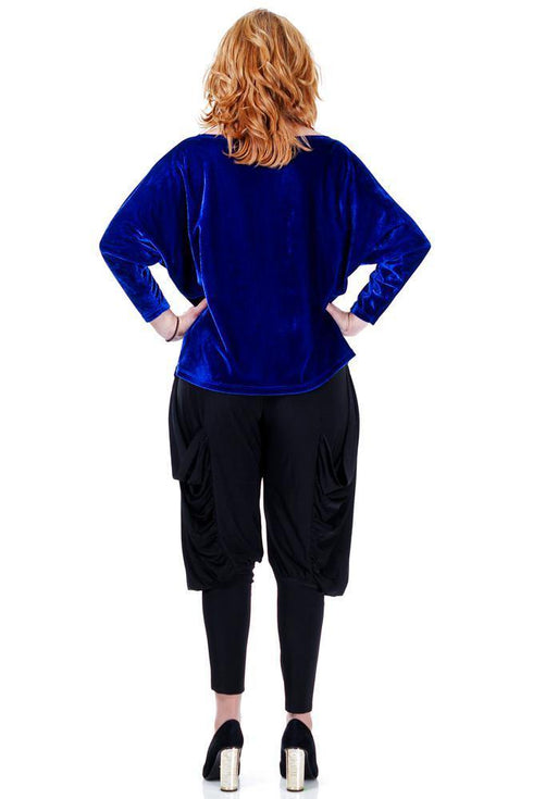 Bluza catifea albastra Liza Panait Liza Panait Online Boutique