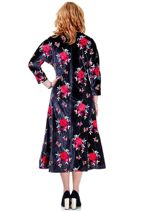 Rochie catifea cu broderie Liza Panait Liza Panait Online Boutique