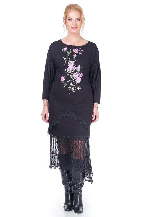 Bluza jerse negru pictat Liza Panait Liza Panait Online Boutique