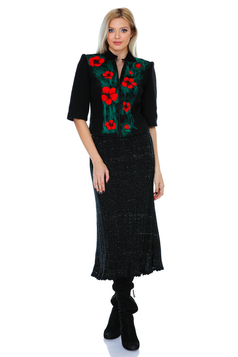 Jacheta neagra de lana M-9