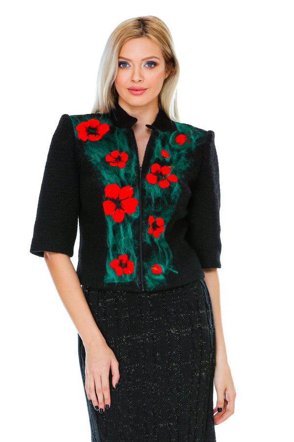 Jacheta neagra de lana M-9