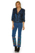 Pantaloni denim cu broderie M-97