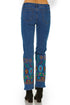 Pantaloni denim cu broderie M-97