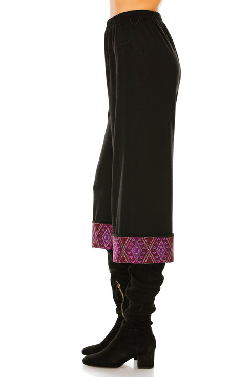 Pantalon tricot negru M-16