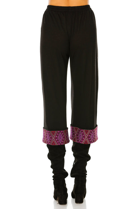 Pantalon tricot negru M-16